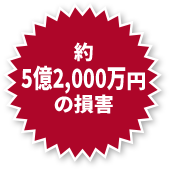 約5億2,000万円の損害